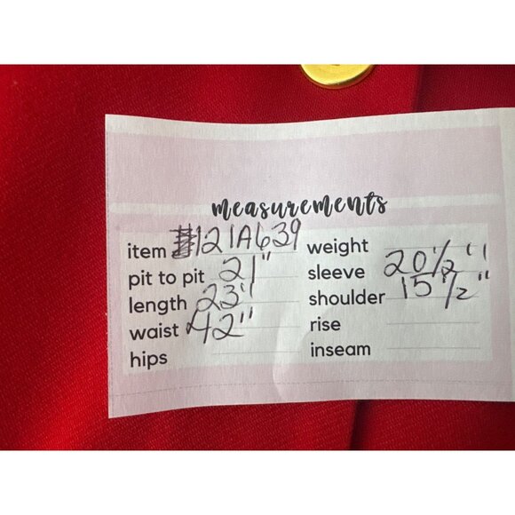 Cabi Lipstick Red Blazer Size 12 Bow Accent & Gold Buttons 3/4 Sleeve Stylish Ja - Picture 13 of 14